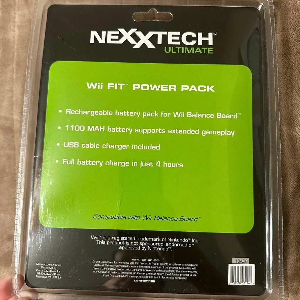 Nexxtech Ultimate Wii Fit Power Pack Rechargeable Battery USB Charger
